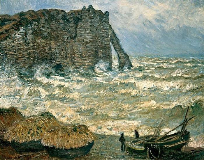 Claude Monet Stormy Sea in etretat oil painting picture